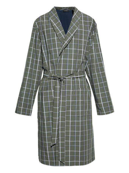  Hanro Checked Belted Robe - Green 