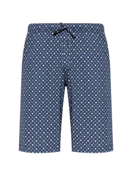  Hanro Drawstring Patterned Shorts - Blue 