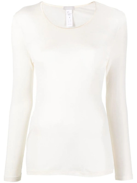  Hanro Long-sleeve Silk Top - Neutrals 