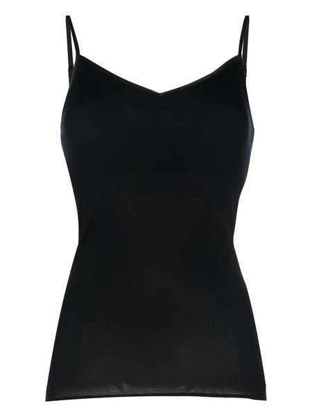  Hanro V-neck Slip Top - Black 