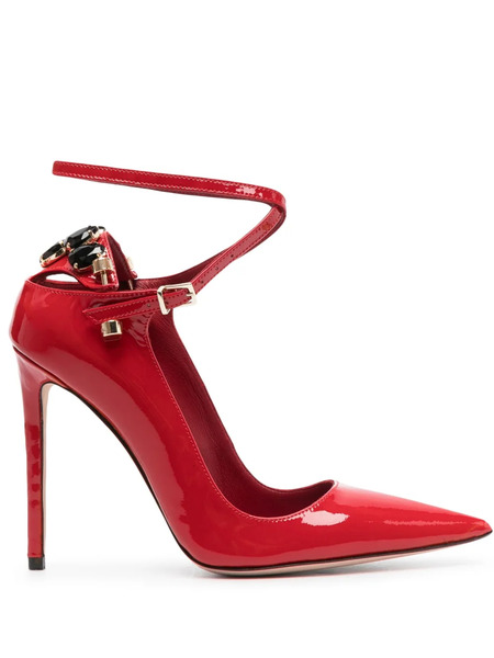  Hardot 120mm Crystal-embellishment Leather Pumps - Red 