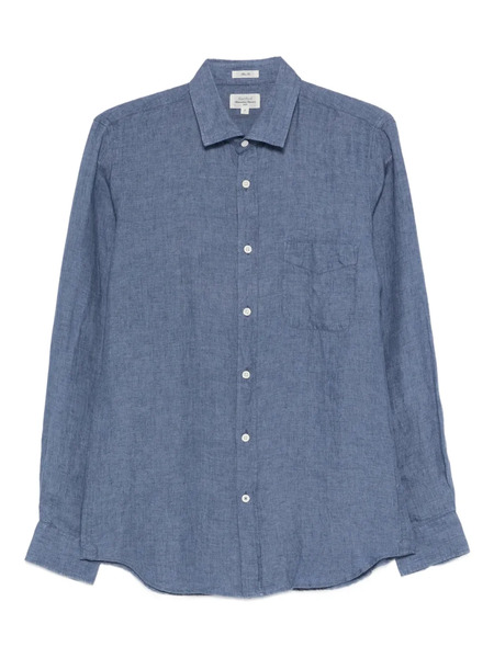  Hartford Pocket Linen Shirt - Blue 