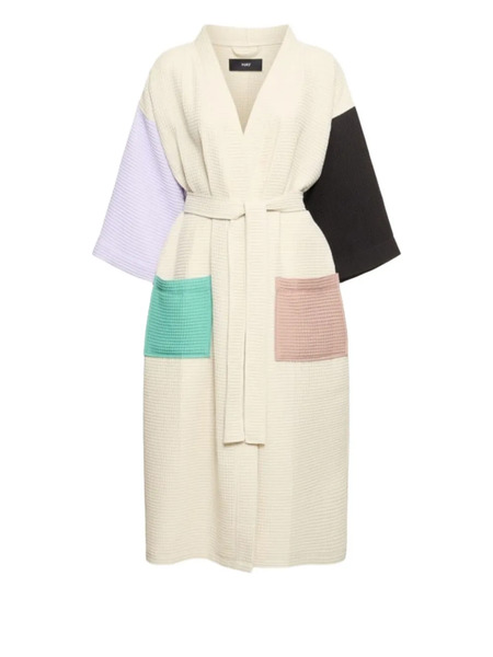  Hay Pocket Waffle Bathrobe - Neutrals 