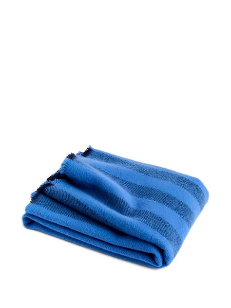  Hay Striped Fringed Blanket (130 X 180) - Blue 