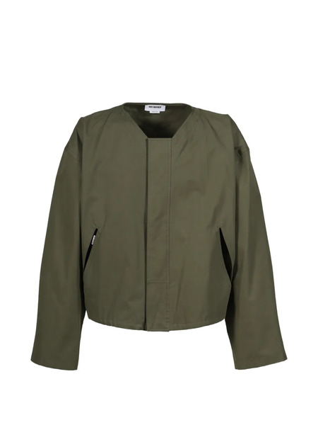  Hed Mayner Collared Cutwork Jacket - Green 