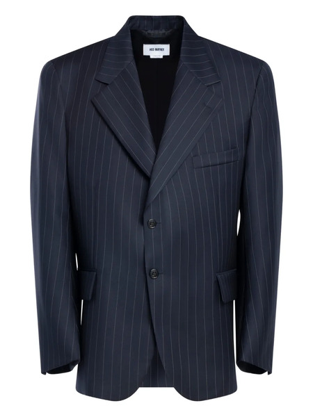  Hed Mayner Pinstripe Button Jacket - Blue 