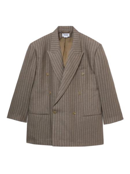 Hed Mayner Pinstriped Blazer - Brown 