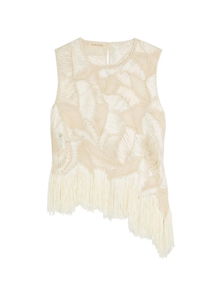  Heirlome Maureen Fringed Sleeveless Top - Neutrals 