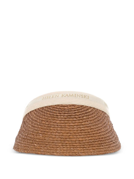  Helen Kaminski Bianca Logo Raffia Visor Hat - Brown 