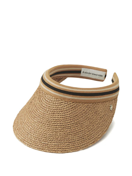 Helen Kaminski Bianca Raffia Striped Visor Hat - Brown 
