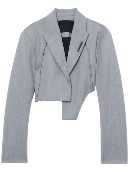  Heliot Emil Asymmetric Virgin-wool Blazer - Grey 
