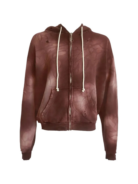  Hellstar Bleach-effect Hoodie - Brown 