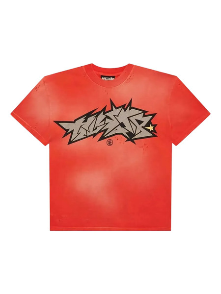  Hellstar Crack-print Graphic T-shirt - Red 