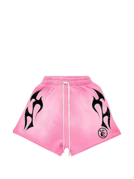 Hellstar Flame Shorts - Pink 