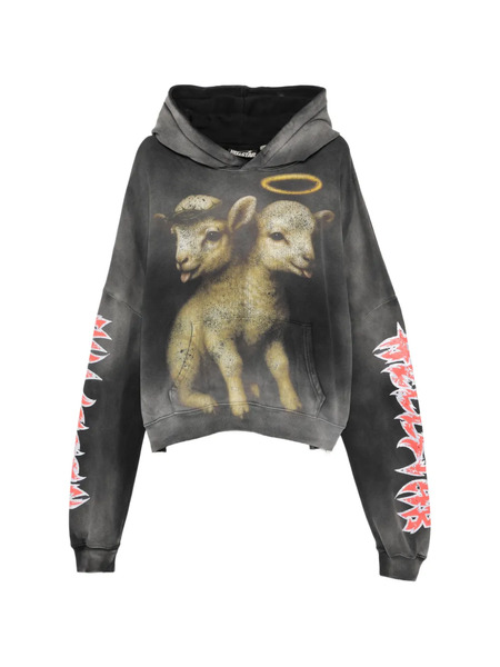  Hellstar Graphic Print Hoodie - Grey 