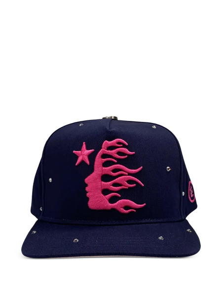  Hellstar Logo-embroidered Rhinestone Baseball Cap - Blue 