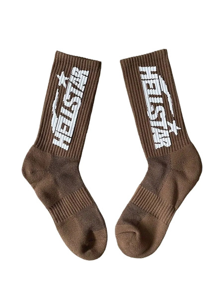  Hellstar Logo Socks - Brown 