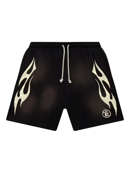  Hellstar The Hellstar Flame Track Shorts - Black 