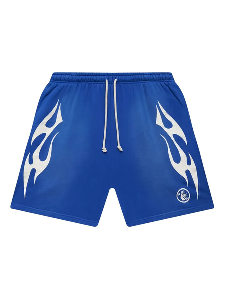  Hellstar The Hellstar Flame Track Shorts - Blue 