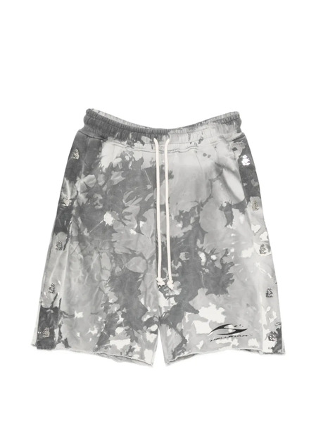  Hellstar Tie-dye Embellishment Shorts - Grey 