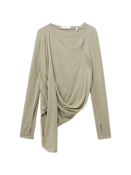  Helmut Lang Asymmetric Draped Top - Neutrals 