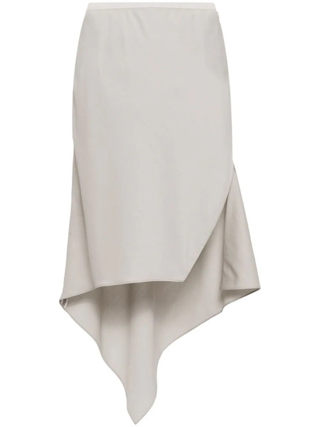  Helmut Lang Asymmetric Wool Midi Skirt - Grey 