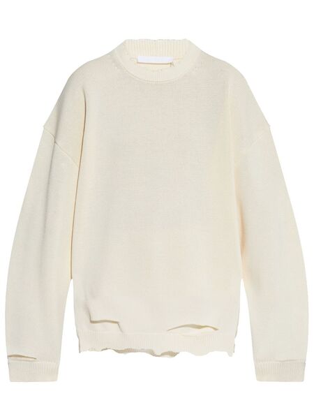  Helmut Lang Distressed Sweater - White 