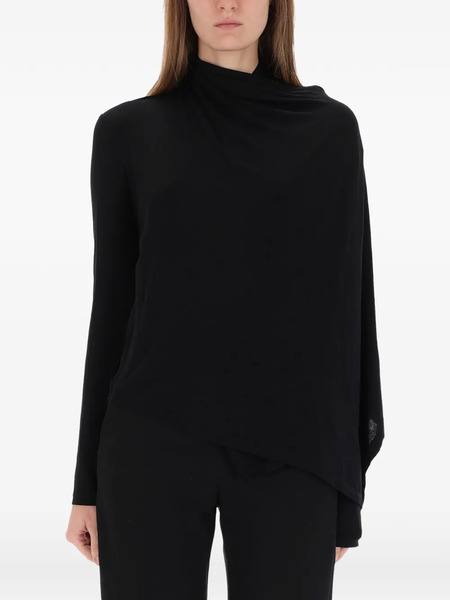  Helmut Lang Draped Blouse - Black 
