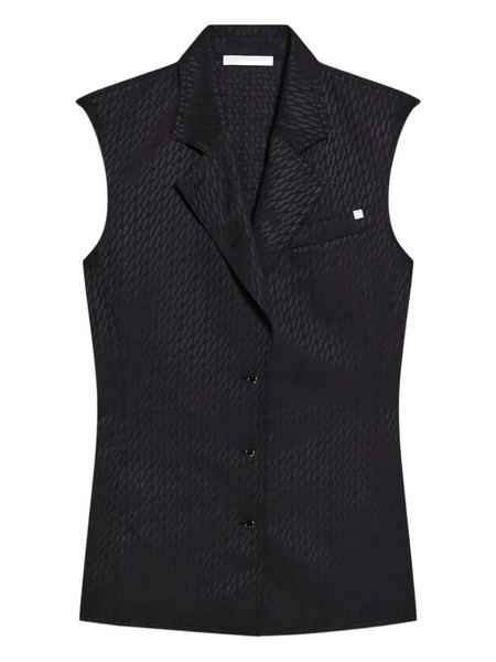  Helmut Lang Jacquard Logo Gilet - Black 