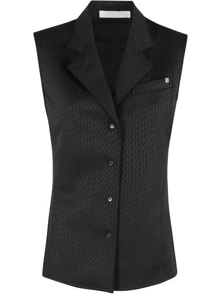  Helmut Lang Jacquard Satin Vest - Black 