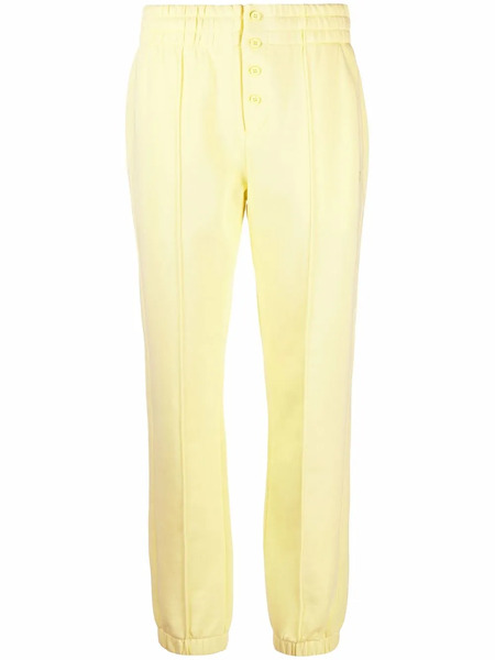  Helmut Lang Logo-embroidered Buttoned Track Pants - Yellow 