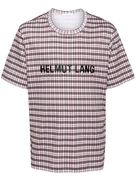  Helmut Lang Logo-print Checked T-shirt - White 