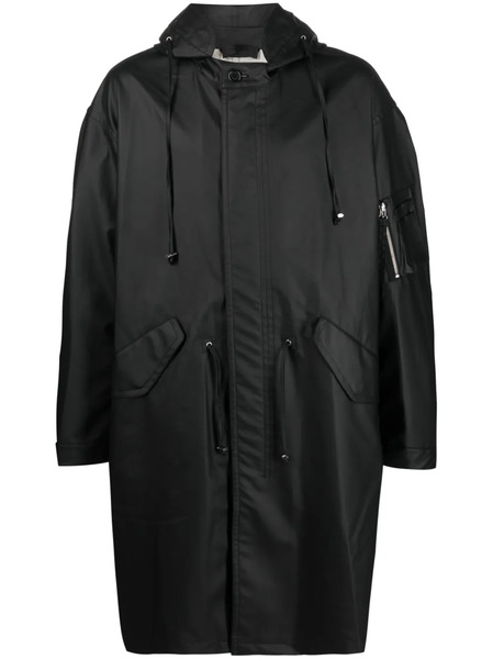  Helmut Lang Logo-print Drawstring Parka - Black 