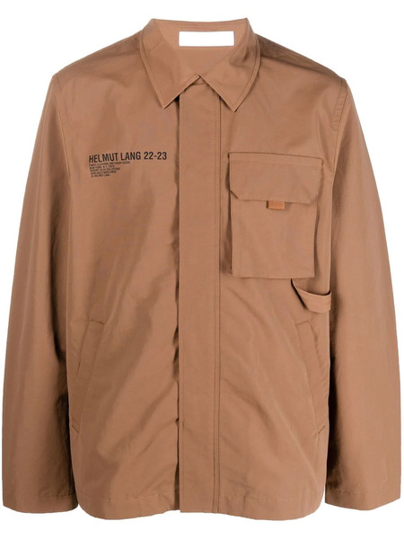  Helmut Lang Logo-print Utility Jacket - Brown 