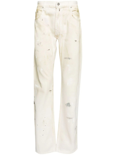 Helmut Lang Painted Low-rise Jeans - Neutrals 