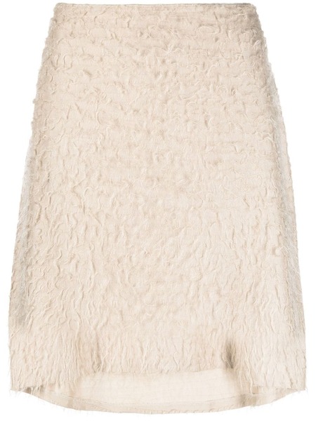  Helmut Lang Pre-owned 2010s Distressed-effect Asymmetric Skirt - Neutrals 