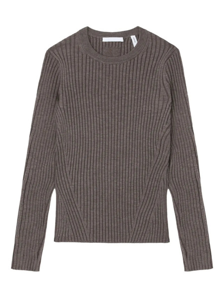 Helmut Lang Ribbed Open-back Top - Brown 