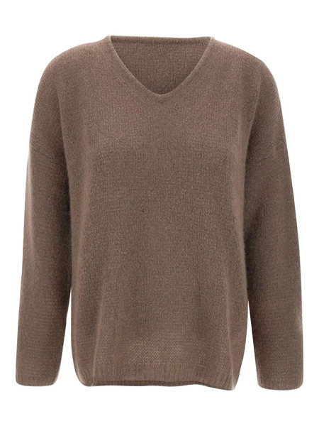  Hemisphere V-neck Jumper - Brown 