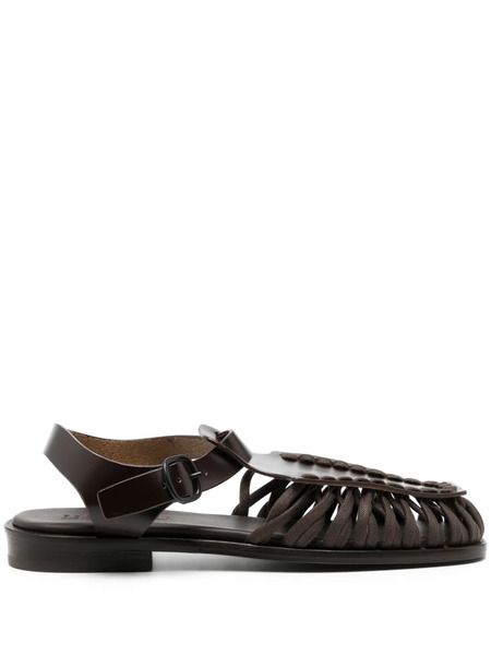  Hereu Alaro Caged Leather Sandals - Brown 