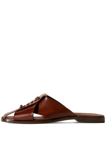  Hereu Corema Leather Mules - Brown 