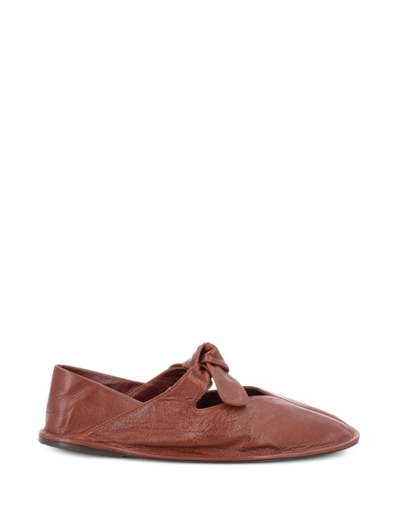  Hereu Knot Leather Flats - Brown 