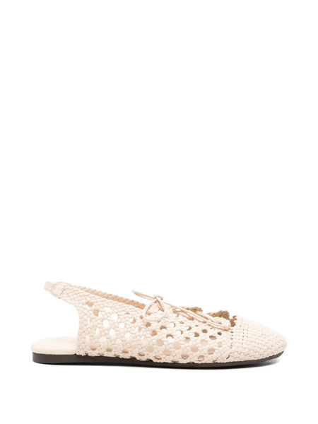  Hereu Woven Lace-up Ballet Flats - Neutrals 