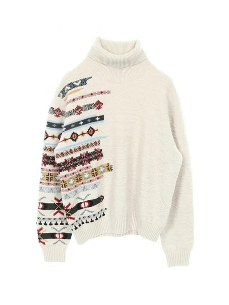  Hermès Pre-owned Knit High Neck Pattern Sweater - Neutrals 