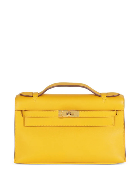  Hermès Pre-owned 2018 Swift Kelly Pochette Top-handle Bag - Yellow 