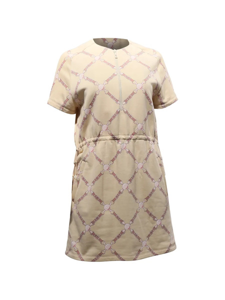  Hermès Pre-owned Zipped Printed Mini Dress - Neutrals 