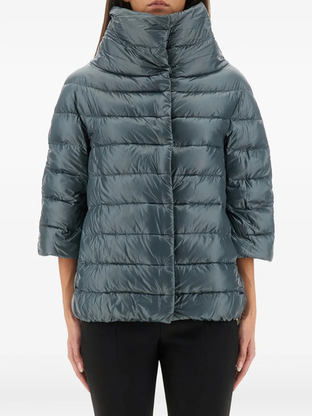  Herno Aminta Funnel-neck Three-quarter-sleeves Jacket - Blue 