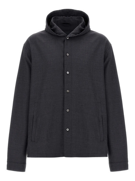 Herno Button-fastening Hooded Jacket - Blue 