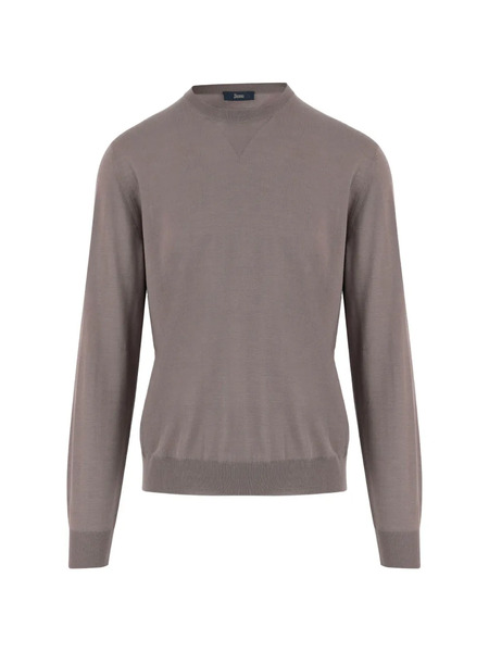  Herno Crew-neck Ribbed Sweater - Brown 