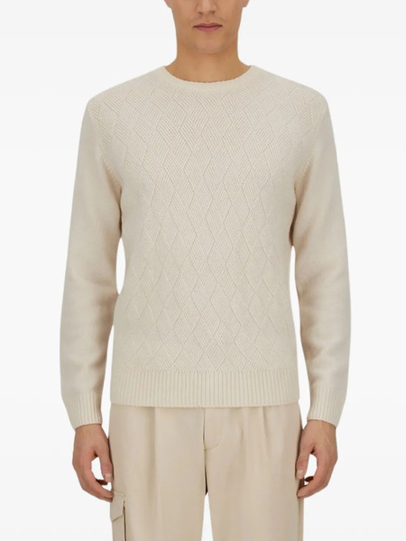  Herno Diamond-pattern Cashmere Sweater - White 