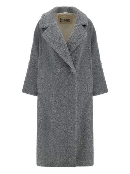  Herno Double-breasted Fleece Coat - Grey 